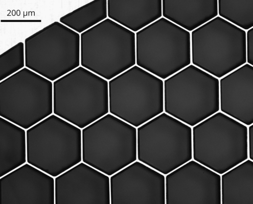 Laser cutting of a honeycomb structure